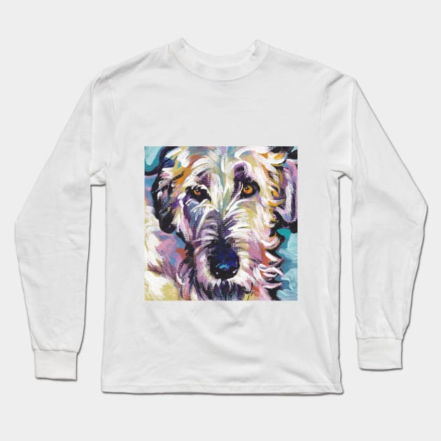 Irish Wolfhound Dog Bright colorful pop dog art Long Sleeve T-Shirt by bentnotbroken11